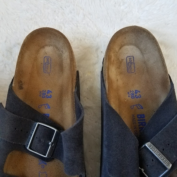 Birkenstock Arizona Soft Footbed Black Suede Sandals - Picture 6 of 9
